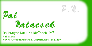 pal malacsek business card